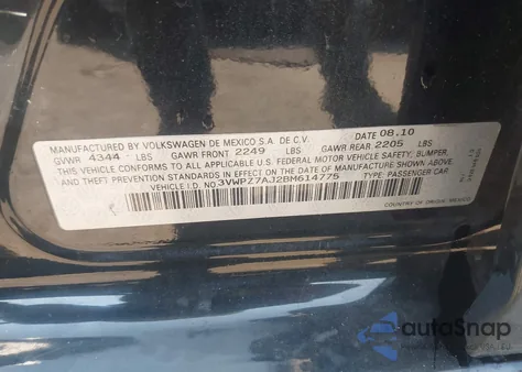 2011 Volkswagen Jetta Sportwagen 2.5L Se z USA, uszkodzony, nr VIN 3VWPZ7AJ2BM614775